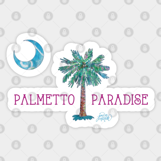 Palmetto Paradise by Jan Marvin Sticker by janmarvin